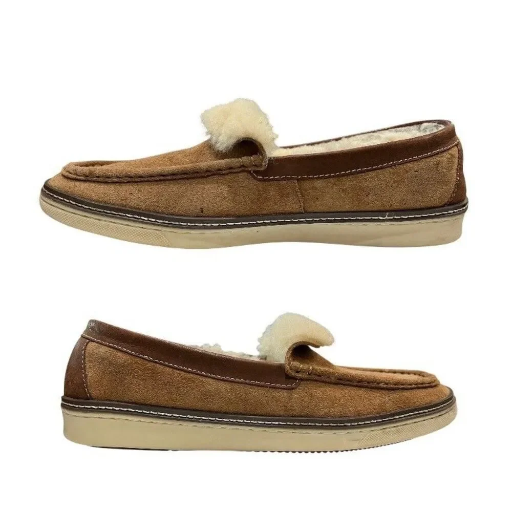 J&M by Johnston & Murphy Men's Fur Lined Moccasin Loafers Slippers  US 11